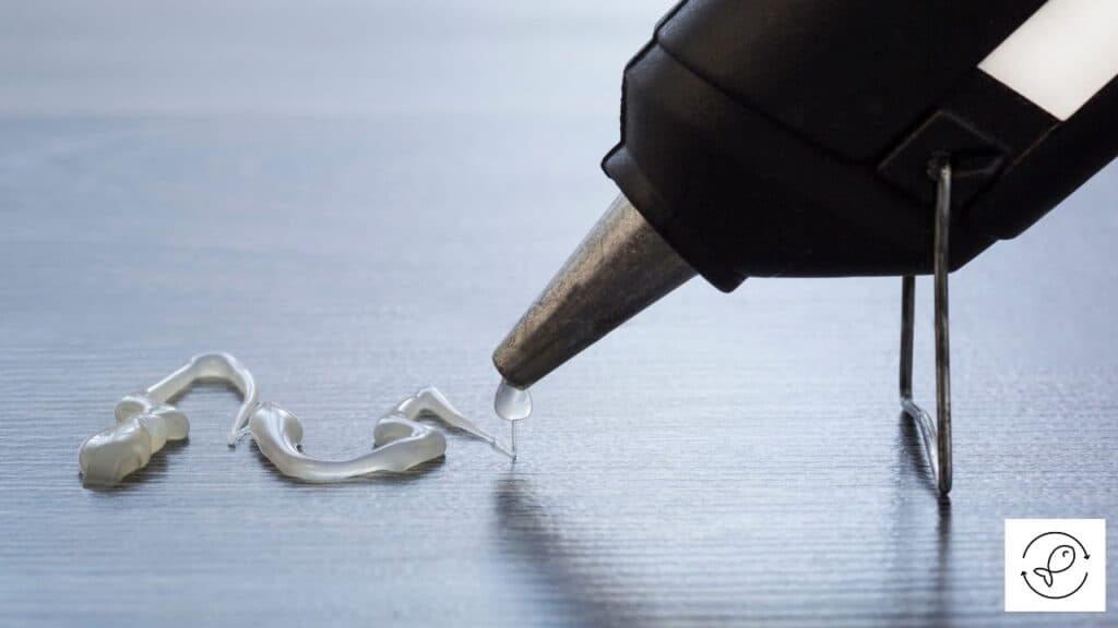 Image of hot glue being applied on a surface